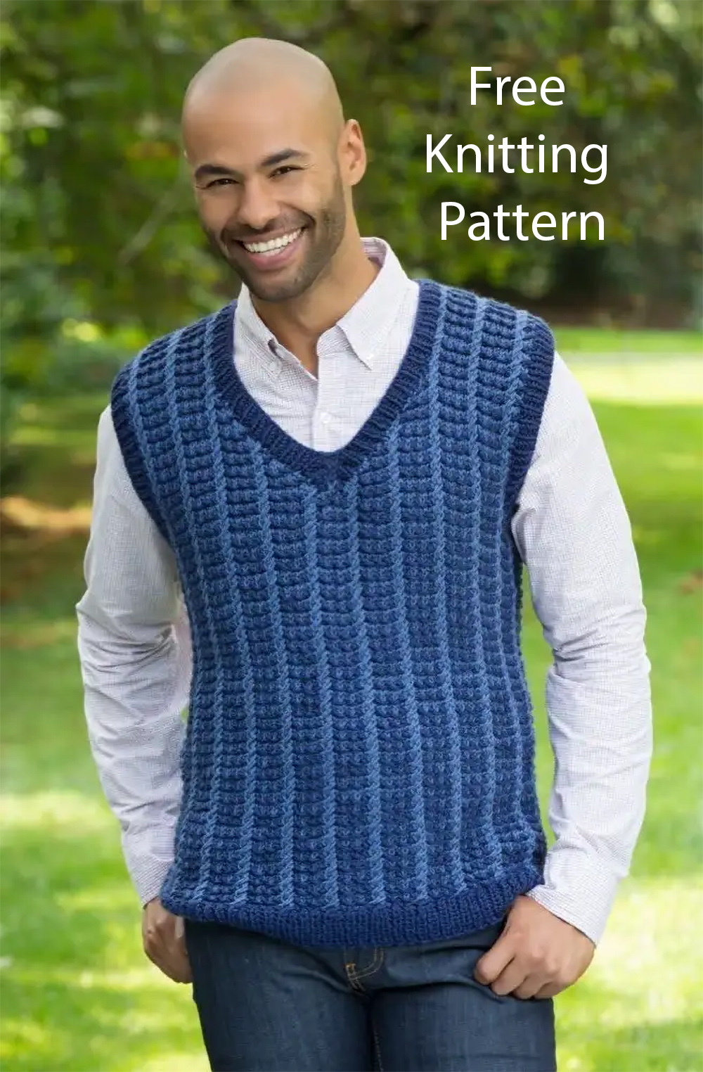 Free Knitting Pattern for Mens Mosaic Vest