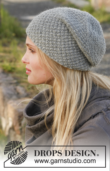 Free knitting pattern for Mossing Around Slouchy Beanie Hat featuring moss stitch