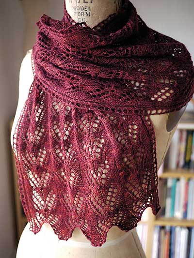 Knitting pattern for Motheye lace scarf