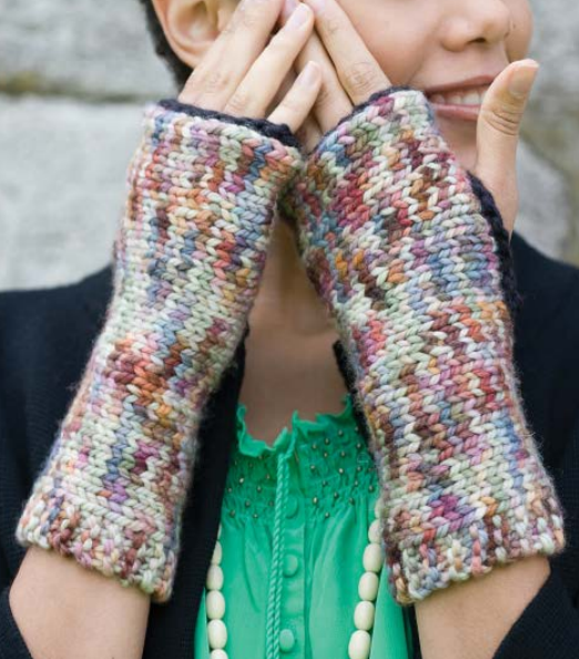 Free Knitting Pattern for Easy Motley Mitts