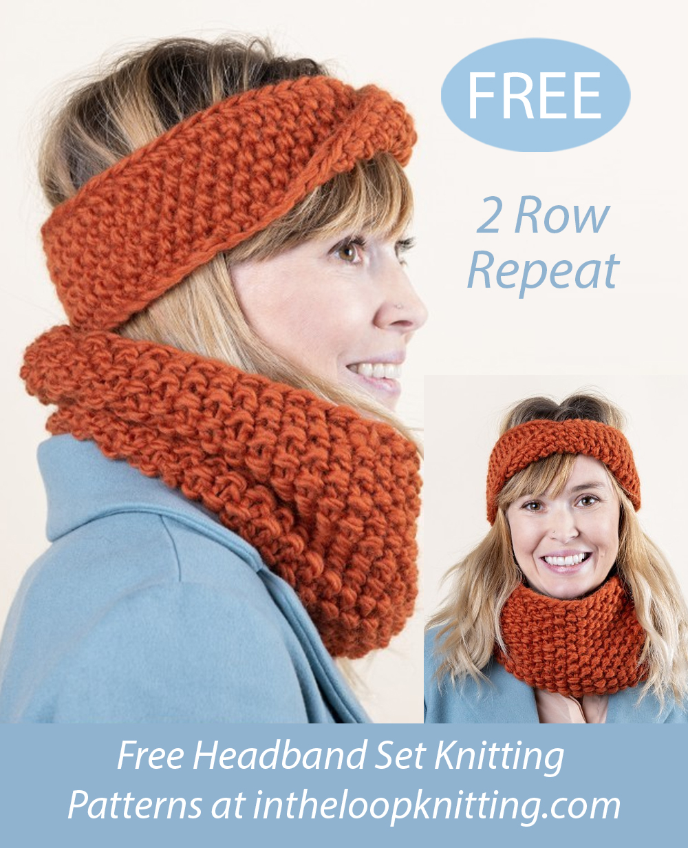 Free Mount Elbert Headband and Cowl Set Knitting Pattern