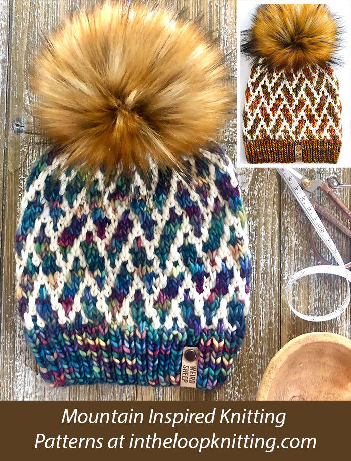 Mountain Peaks Beanie Hat Knitting Pattern