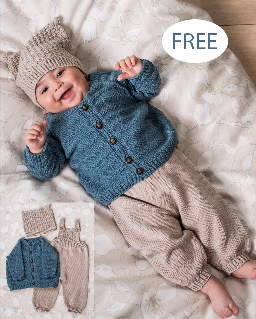 Free Baby Mox Baby Set Overalls Knitting Pattern