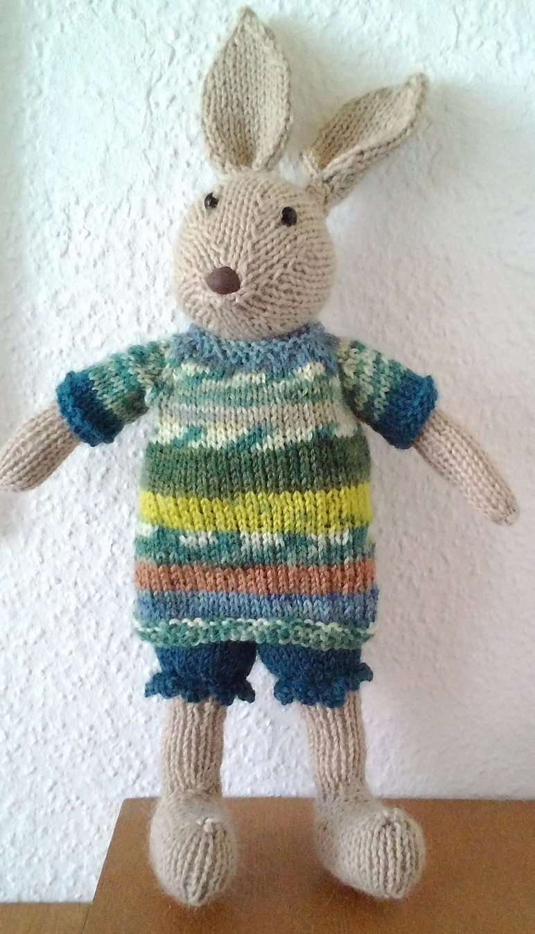 Free Knitting Pattern for Mr. Bunny Toy