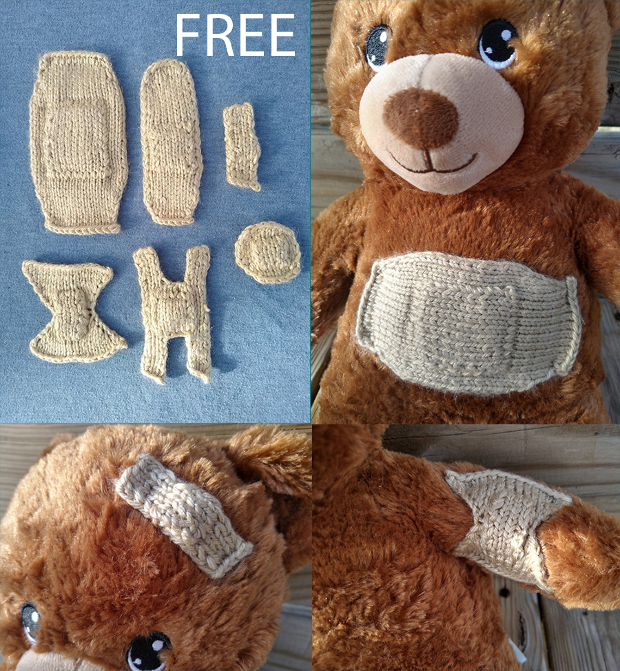 Free Knitting Pattern Toy Band-Aids Scrap Yarn