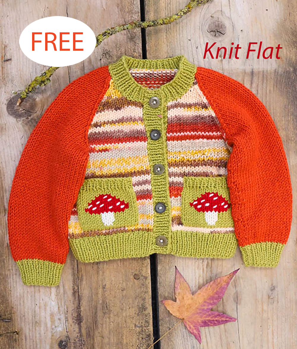 Baby Mushroom Cardigan Free Knitting Pattern