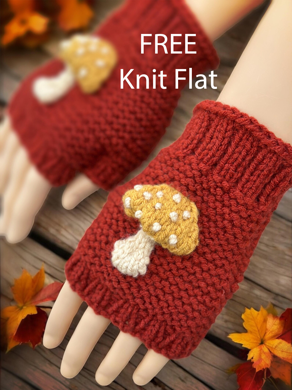 Free Knitting Pattern Mushroom Fingerless Gloves or Mitts