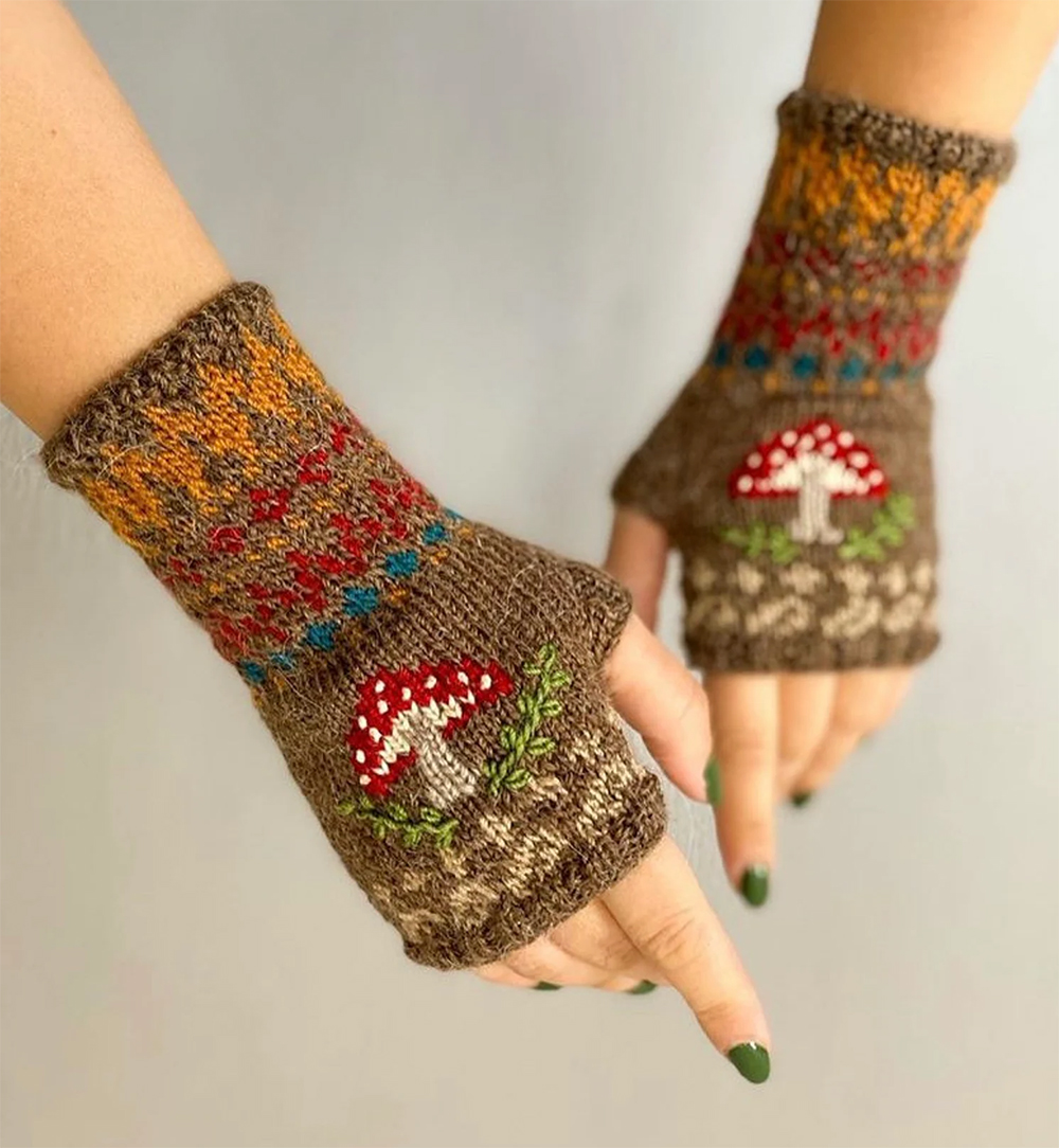 Knitting Pattern Mushroom Mittens