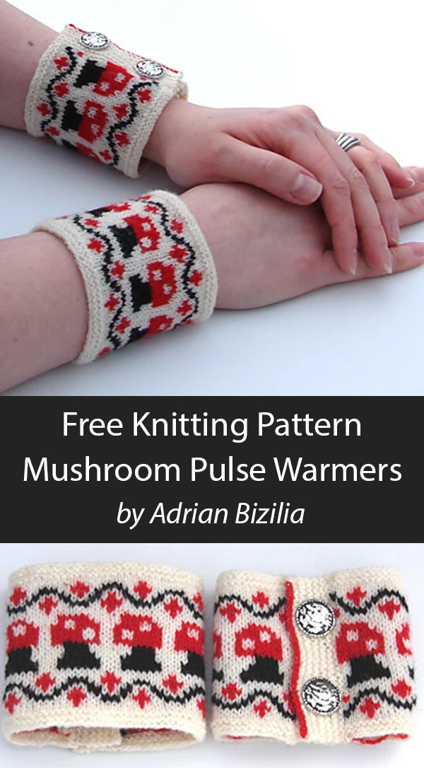 Free Cuffs Knitting Pattern Mushroom Pulse Warmers