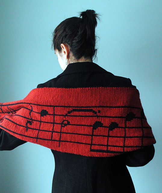 Free Knitting Pattern: Stacy's Musical Scarf by Kalliopi Aronis