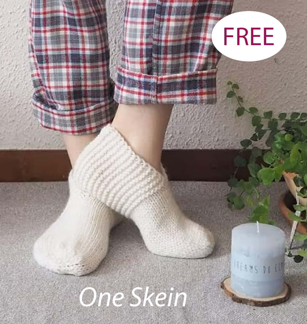 Free One Skein My Favourite Home Slippers Knitting Pattern