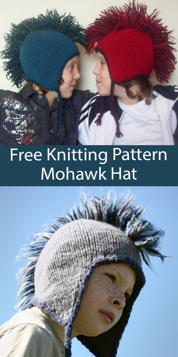 Free knitting pattern for Mohawk Hat and more fun hat knitting patterns