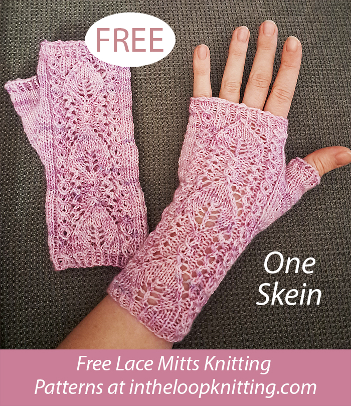 Free Leaf Lace Mitts Knitting Pattern