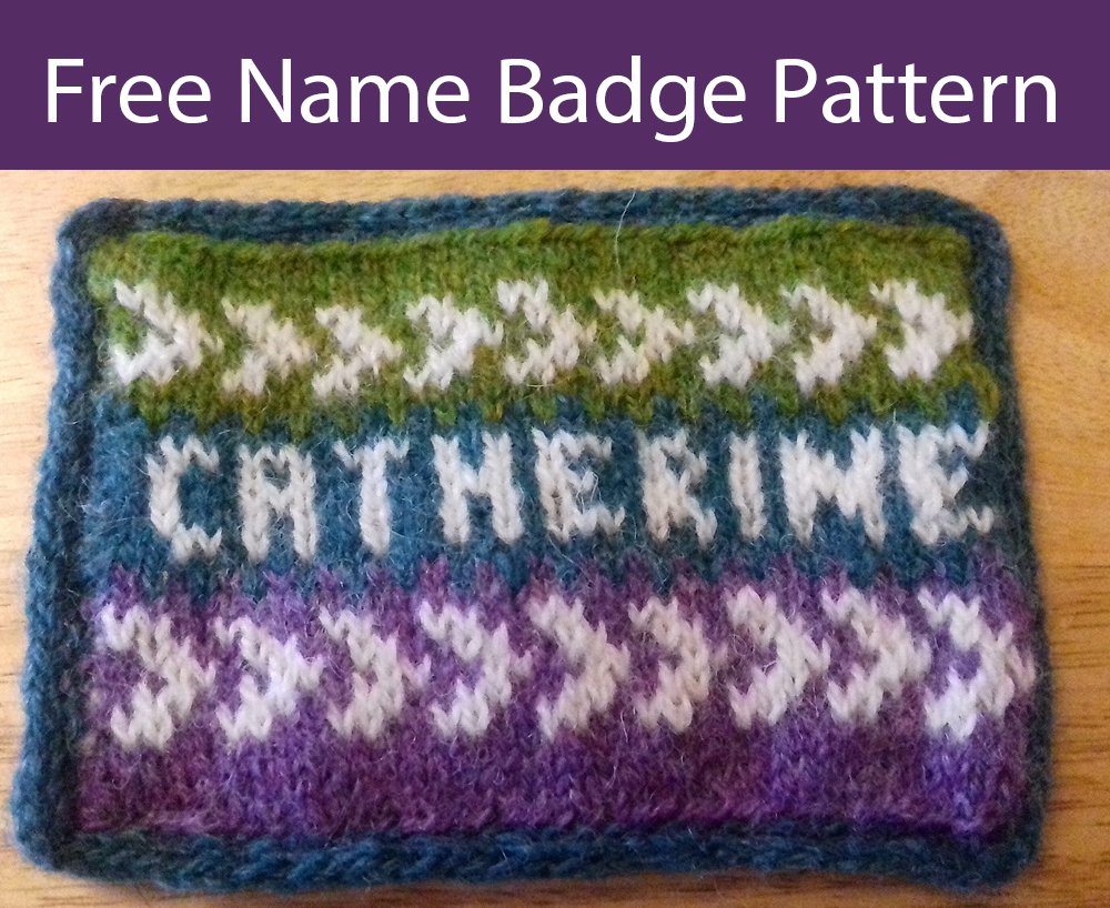 Free Knitting Pattern Name Badge