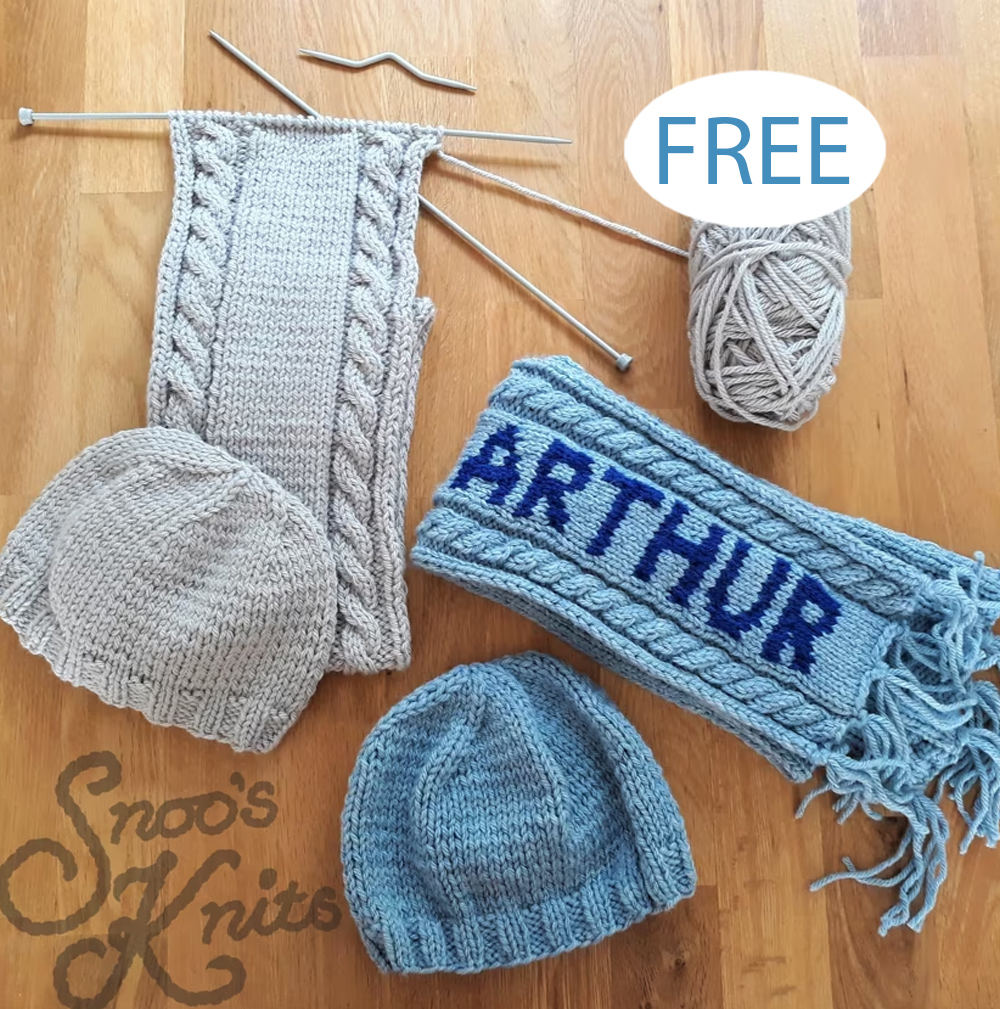 Free  Name Hat and Scarf Knitting Pattern