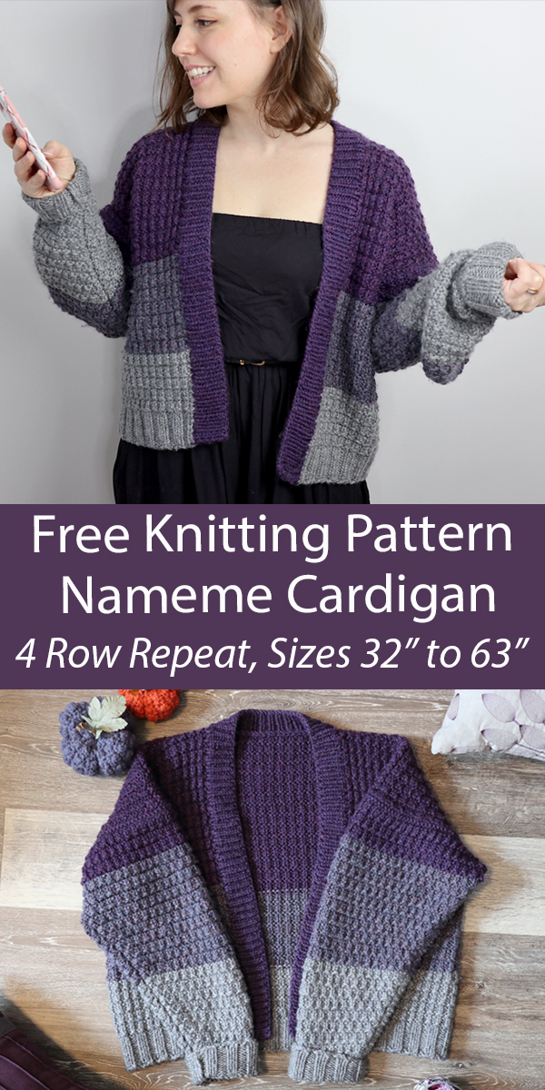 Free Cardigan Knitting Pattern Nameme Cardigan
