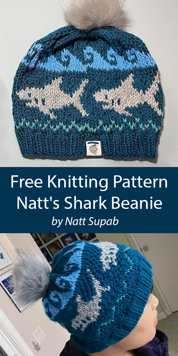 Shark Hat Free Knitting Pattern