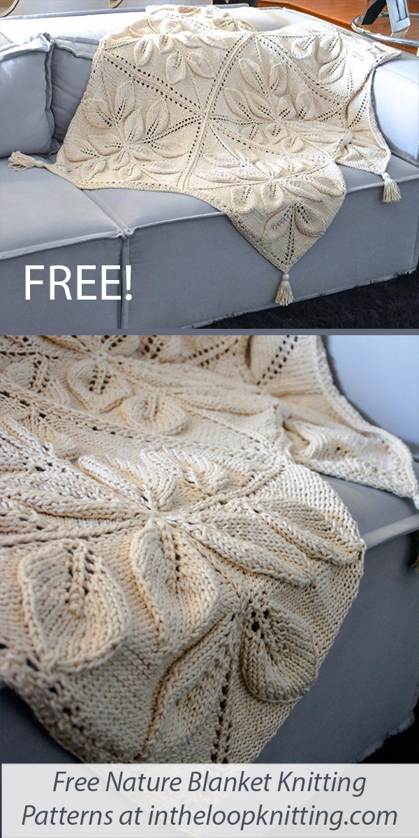 Free Blanket Knitting Pattern Leafy Afghan