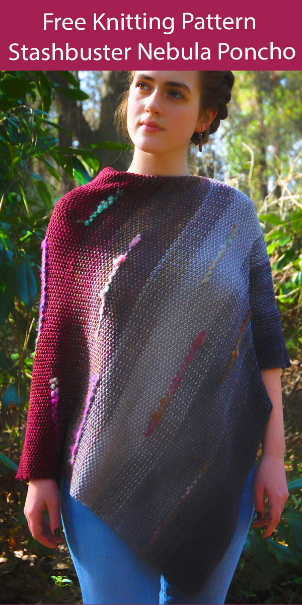 Free Poncho Knitting Pattern Nebula Poncho Stashbuster
