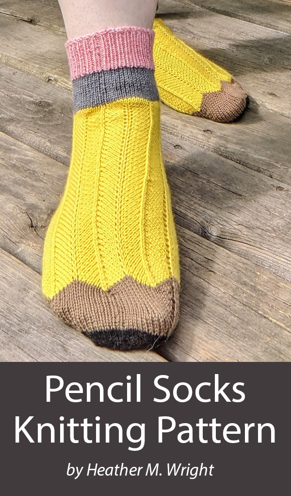 Fun Pencil Socks Free Knitting Pattern Needs Sharpening Pencil Socks