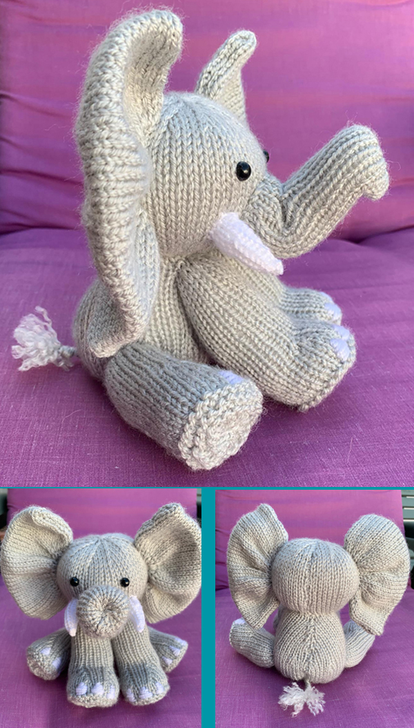 Knitting Pattern for Nellaphant Elephant Toy