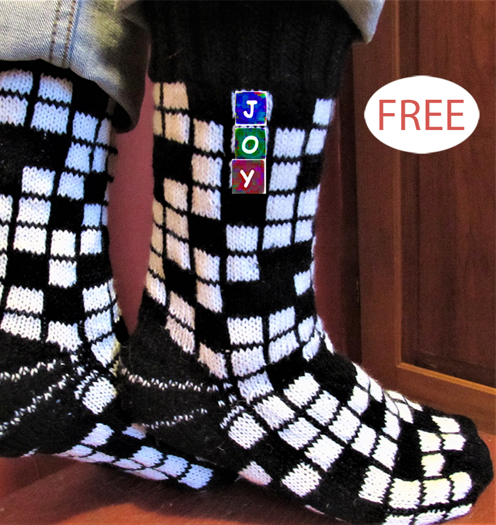 Free Nestle Your Tootsies Crossword Socks Knitting Pattern 