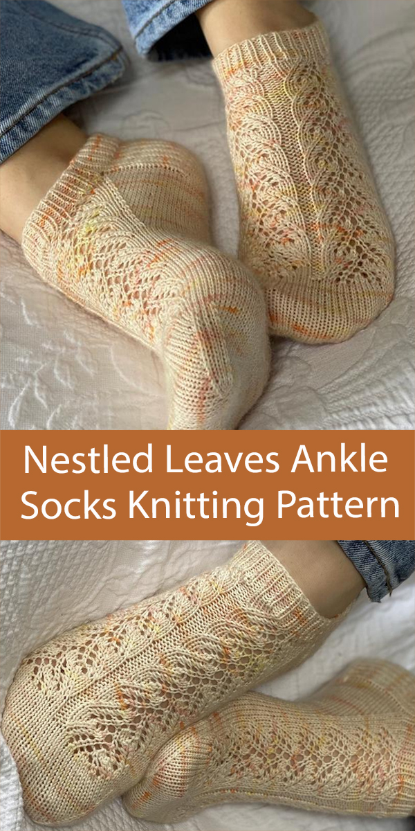 Ankle Socks Knitting Pattern Nestled Leaves Socks