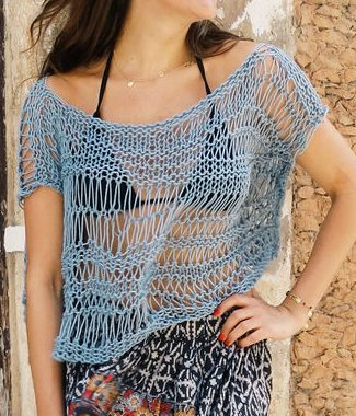 Knitting pattern for Net Beach Cover Up Top