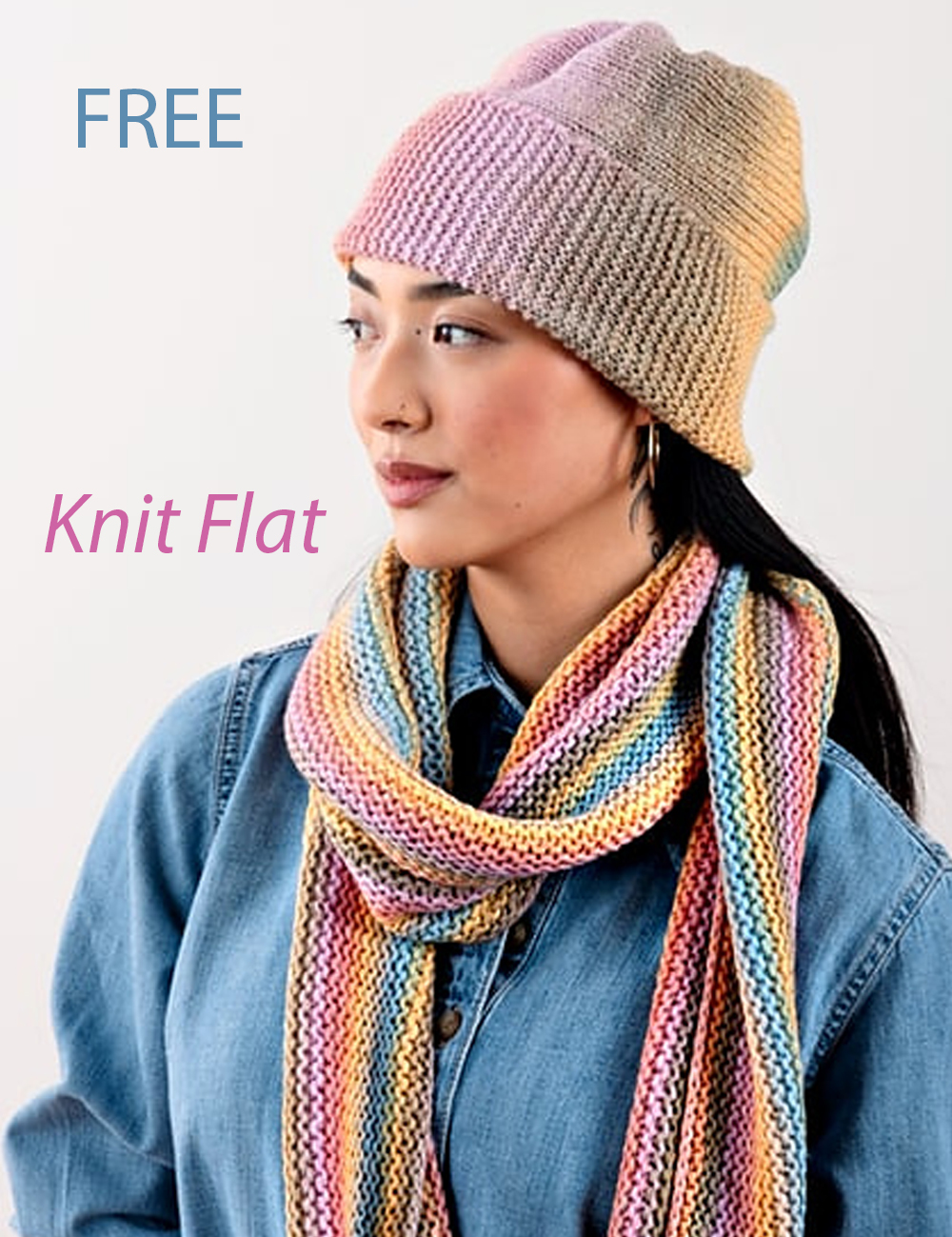 Free Knitting Pattern Nevali Hat and Scarf Knit Hat Knit Flat