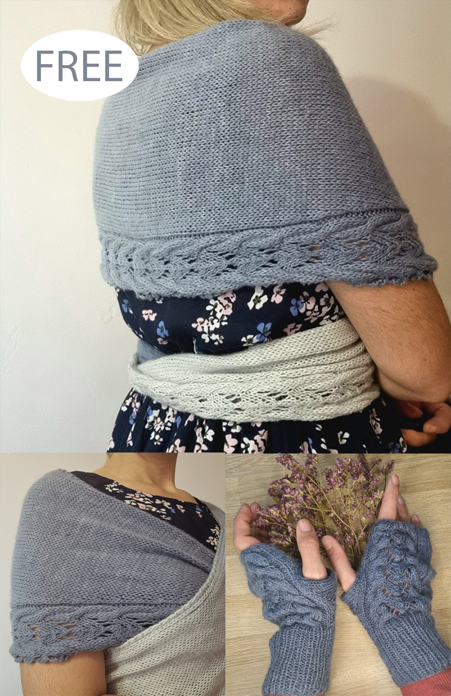 Never Ending Shawl and Wrist warmers Free Knitting Pattern