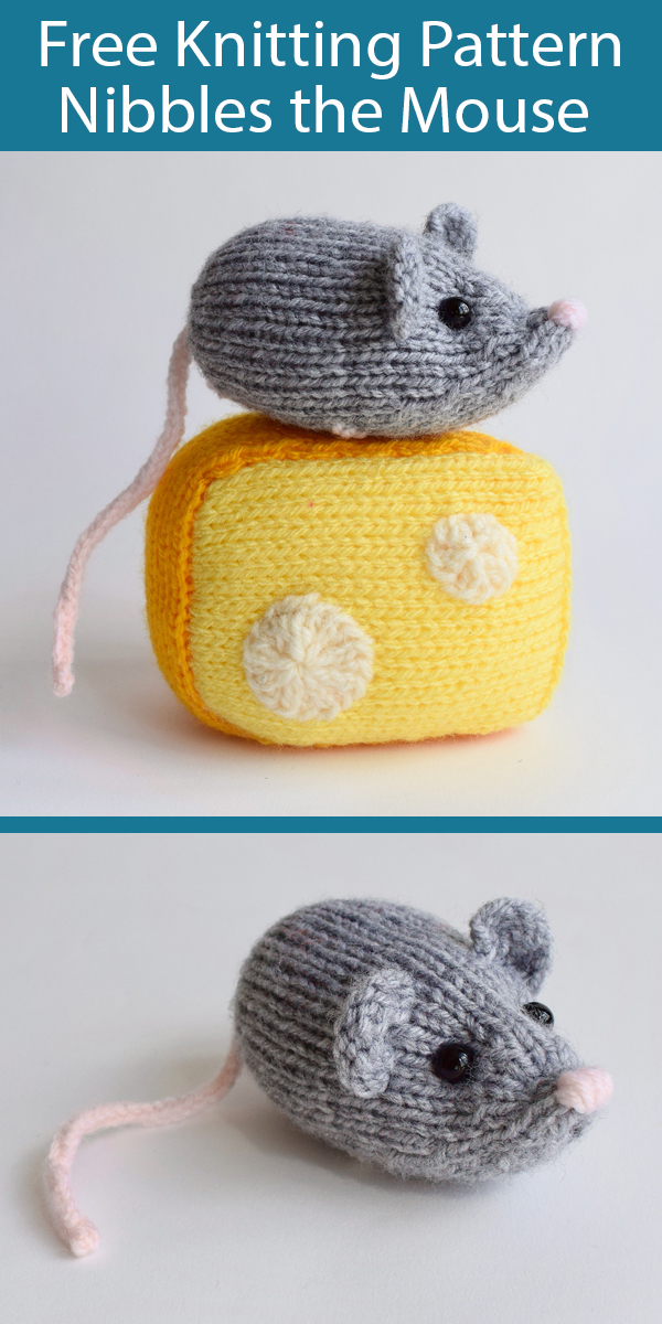 Free Knitting Pattern for Nibbles the Mouse by Amanda Berry