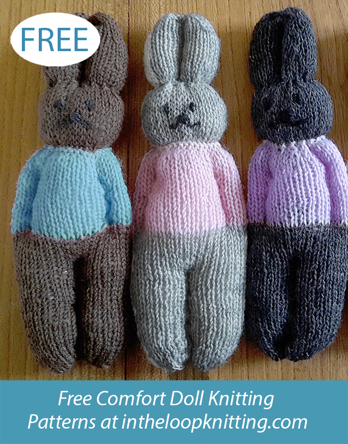 Free Bunnies Knitting Pattern Comfort Doll