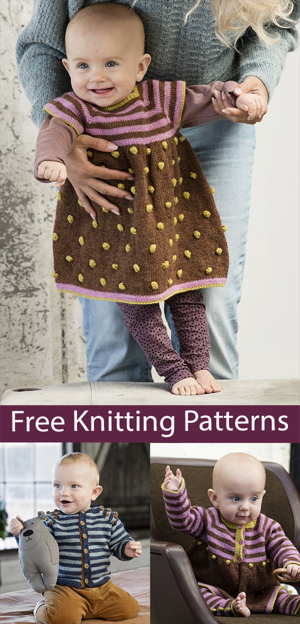 Free Baby Knitting Patterns Dress and Cardigans