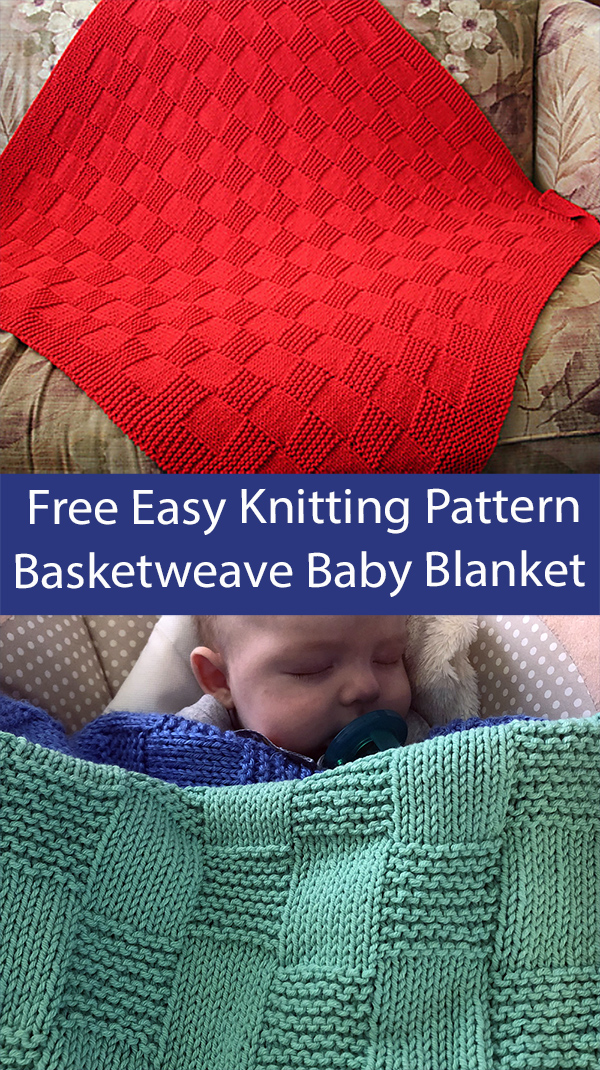 Free Easy Blanket Knitting Pattern Basketweave Baby Blanket 