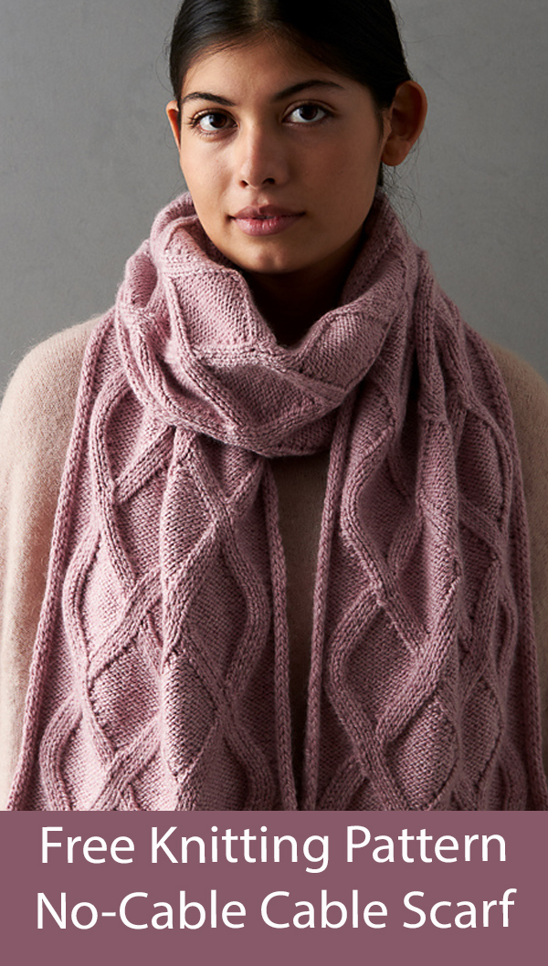 Free Knitting Pattern No-Cable Cable Scarf