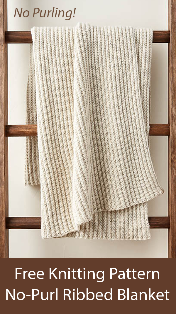 Free No-Purl Ribbed Blanket Knitting Pattern