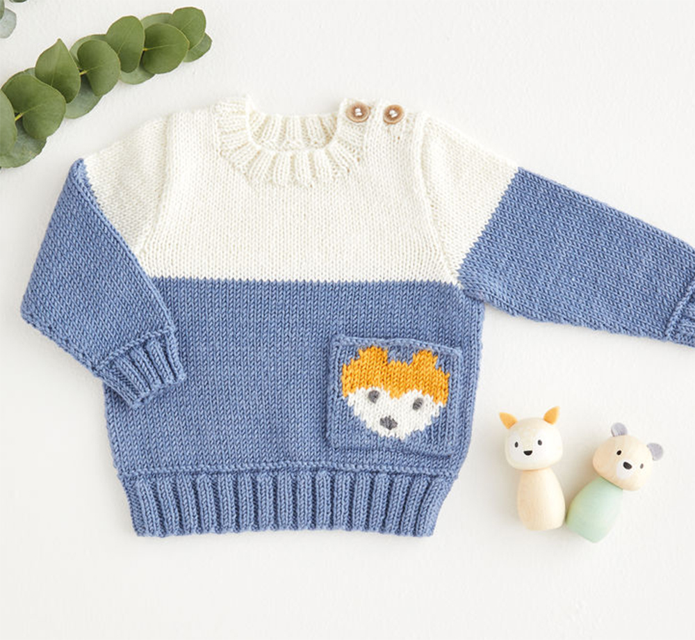 Nordic Fox Pocket Sweater Knitting Pattern