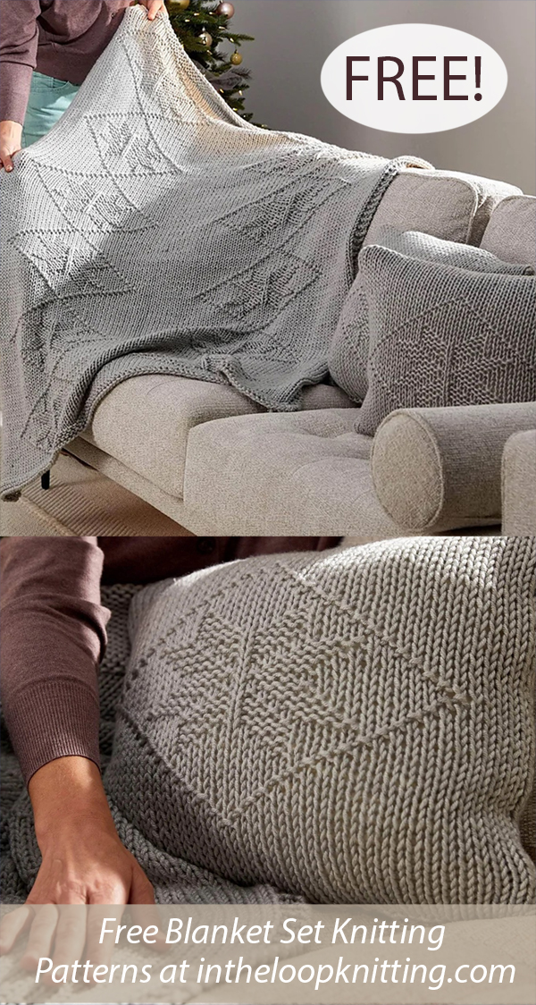 Free Nordic Star Blanket and Pillows Knitting Pattern Set