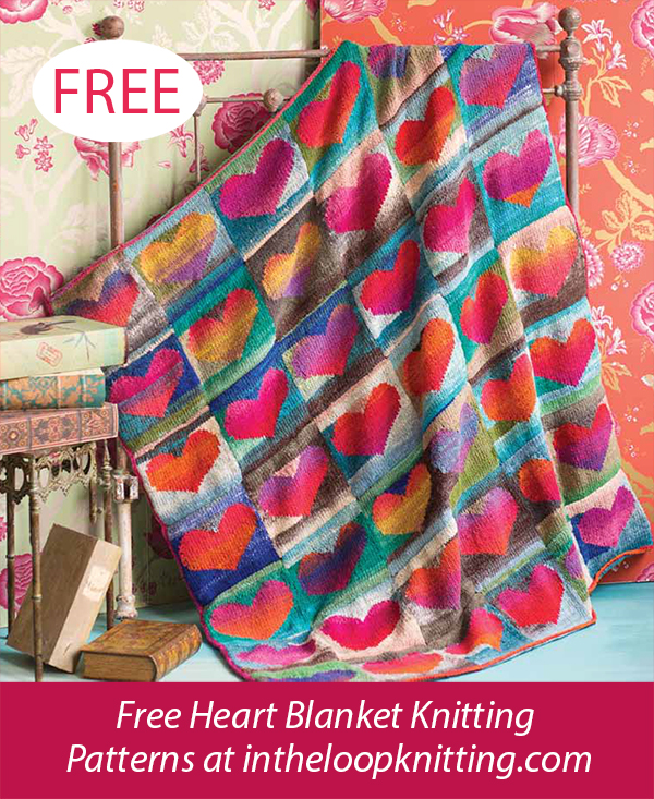 Free Noro Heart Blanket Knitting Pattern