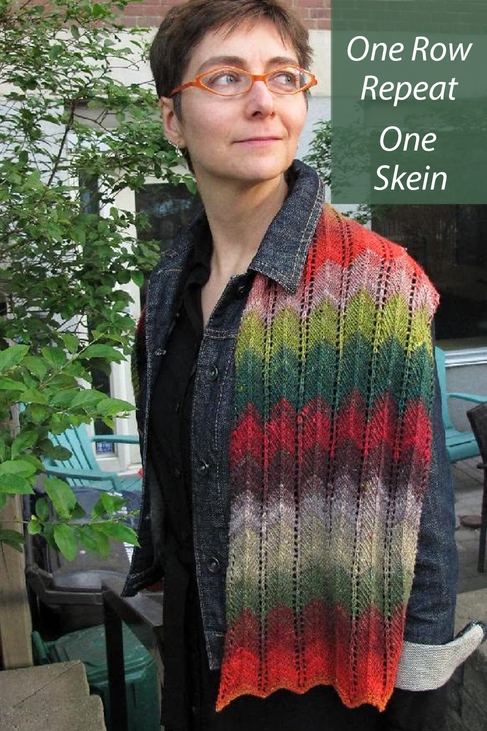 Knitting Pattern for Easy One Row Noro Herringbone Scarf