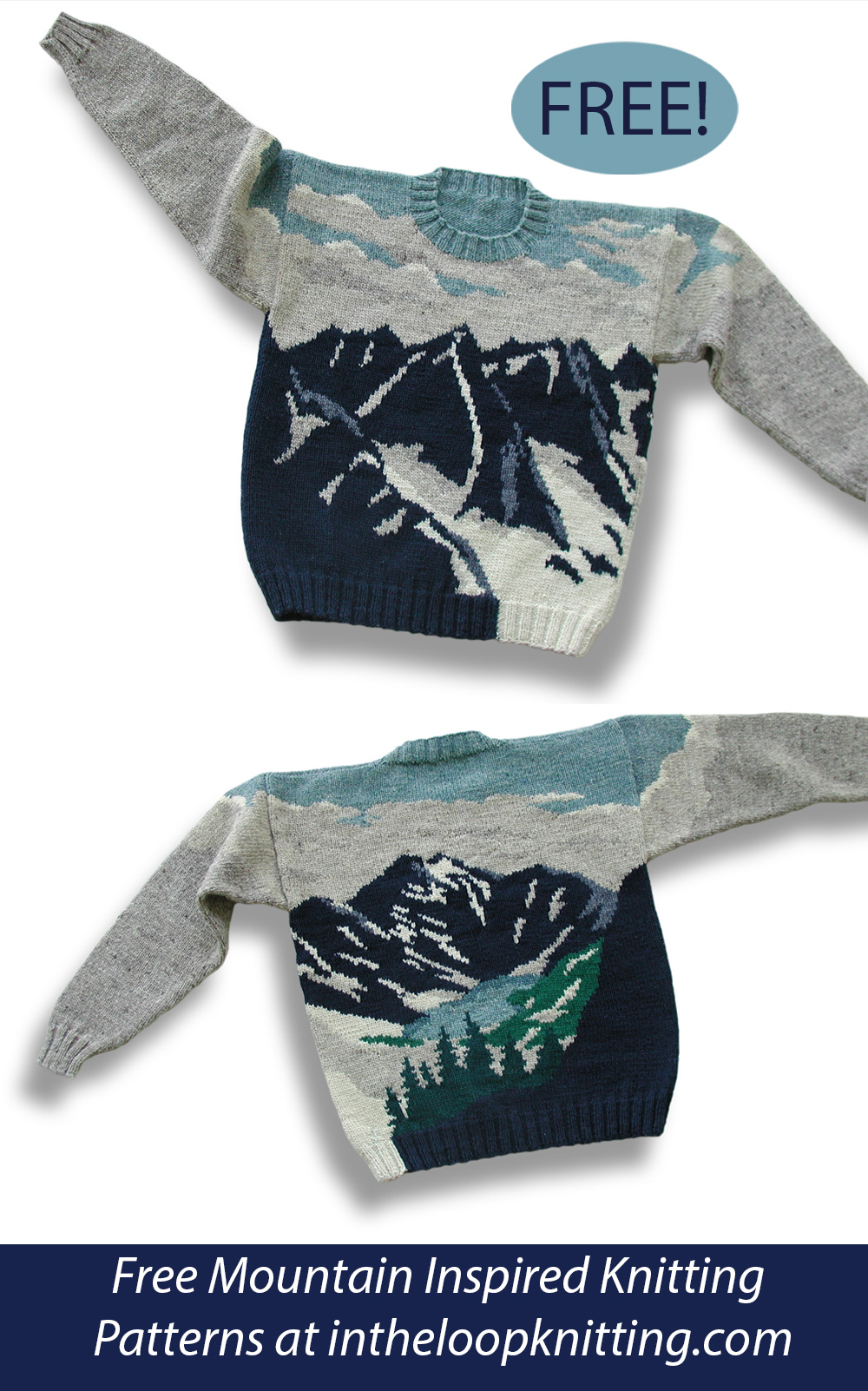 Free North Cascades Mountains Sweater Knitting Pattern