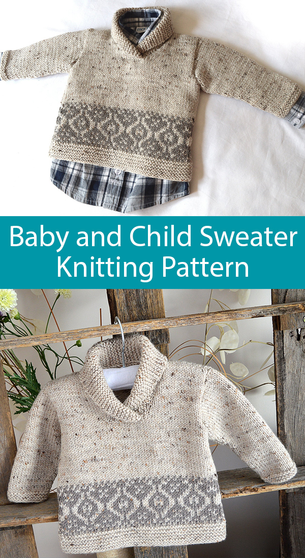Knitting Pattern for Northgate Tweed Sweater for Baby and Children