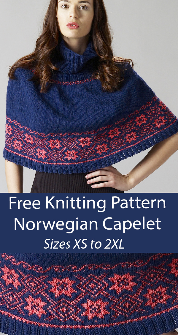Free Poncho Knitting Pattern Norwegian Capelet