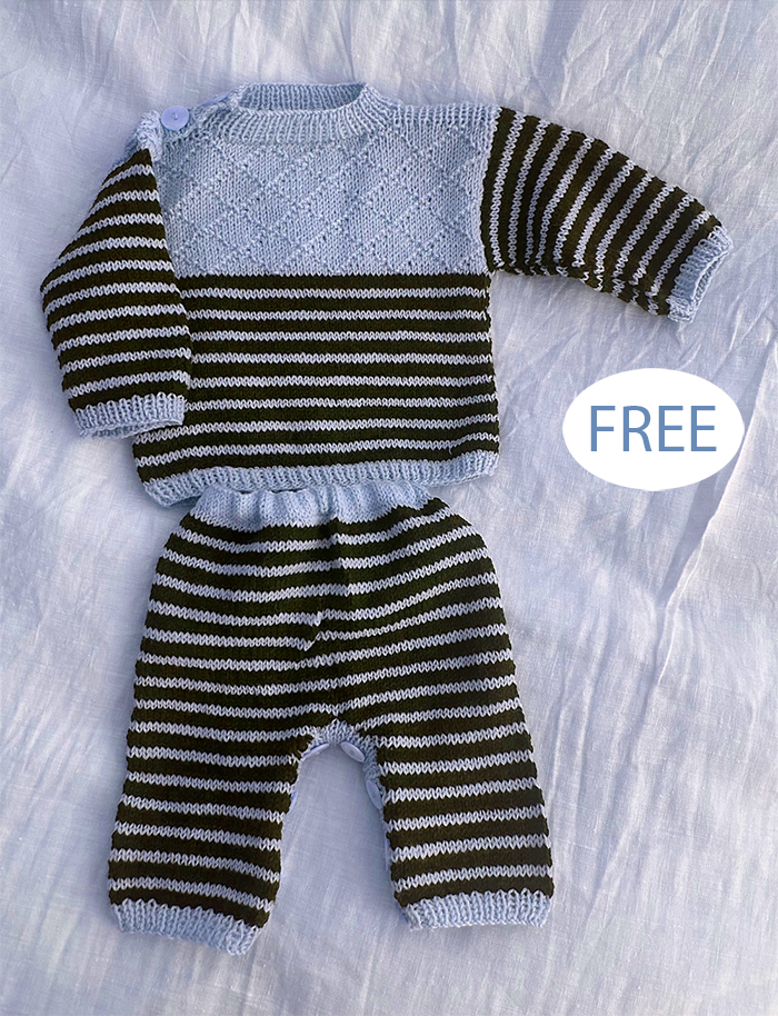 Free Not just an ordinary stripe Baby Pants Knitting Pattern 