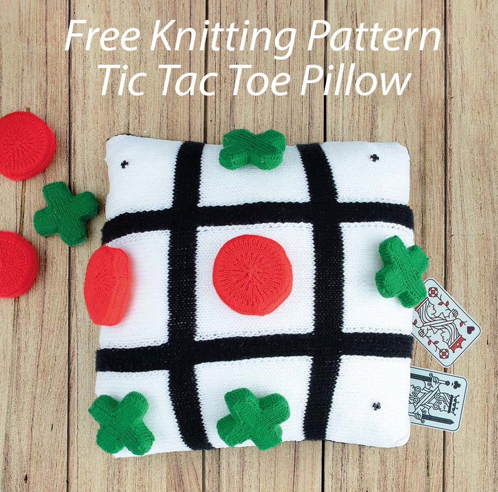 Tic Tac Toe Pillow Free Knitting Pattern Toys