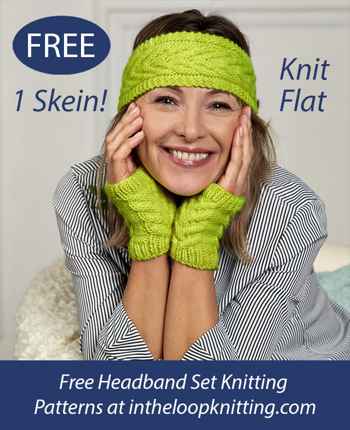 Free One Skein Antler Headband and Mitts Set Knitting Pattern