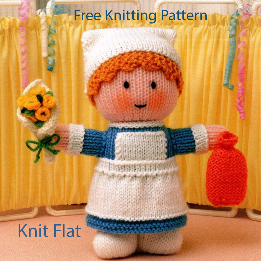 Free Knitting Pattern for Nurse  Doll