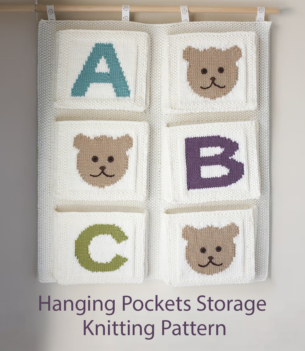 ABC Nursery Hanging Pockets Knitting Pattern or Kit
