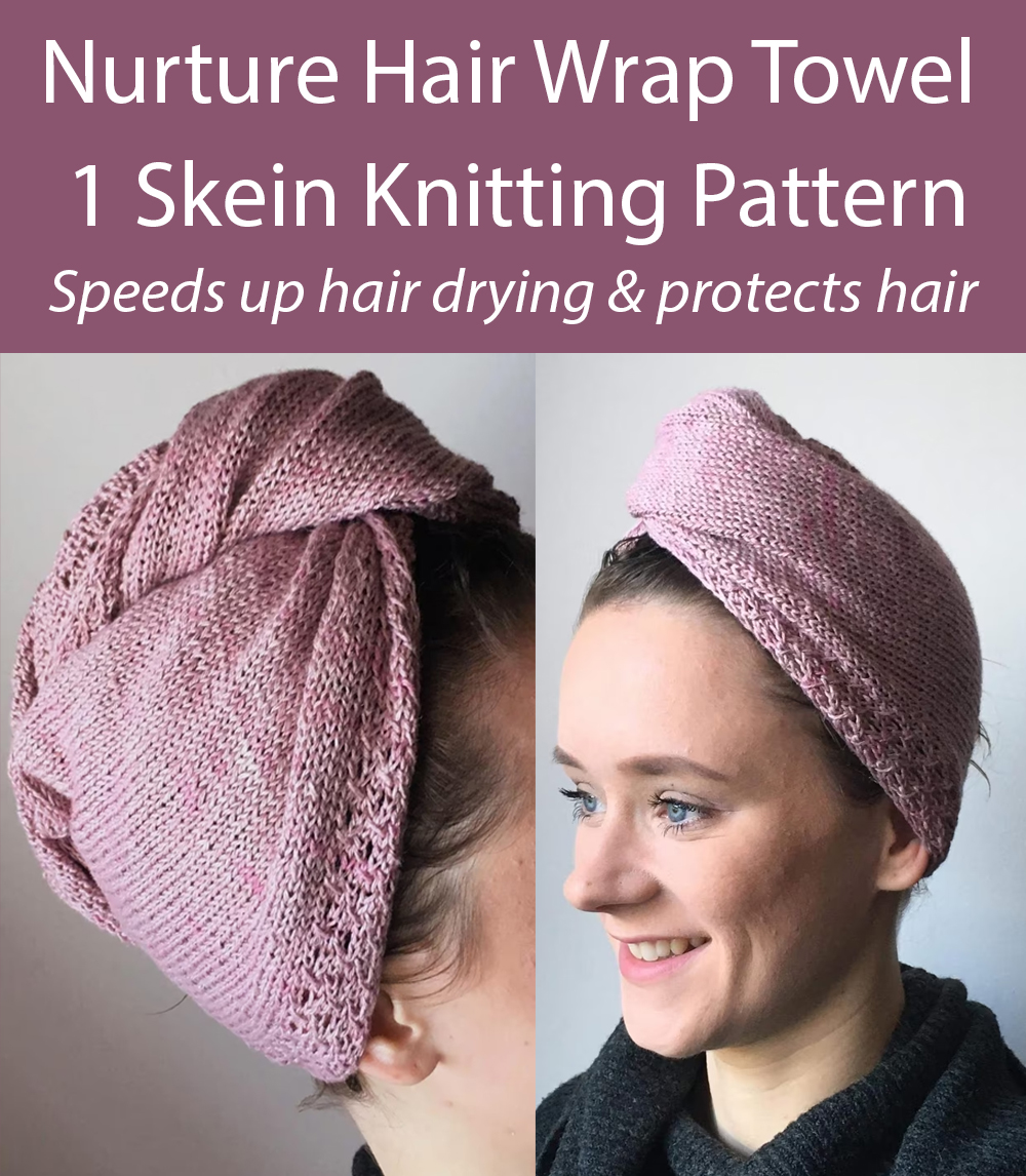 Nurture Hair Wrap Towel Knitting Pattern