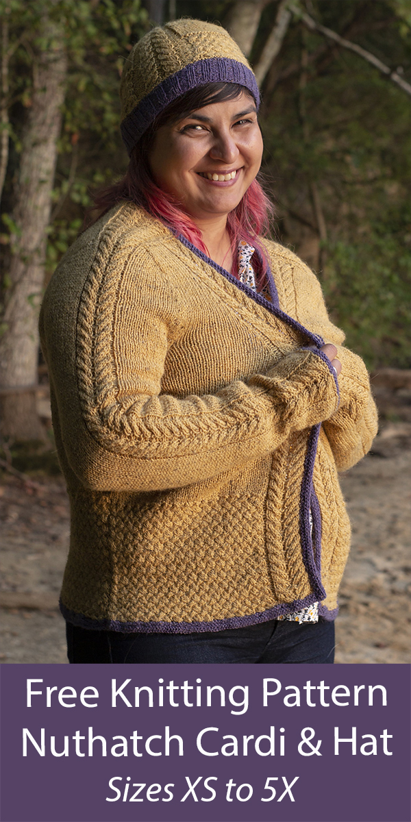 Free Sweater Set Knitting Patterns Nuthatch Cardigan and Hat